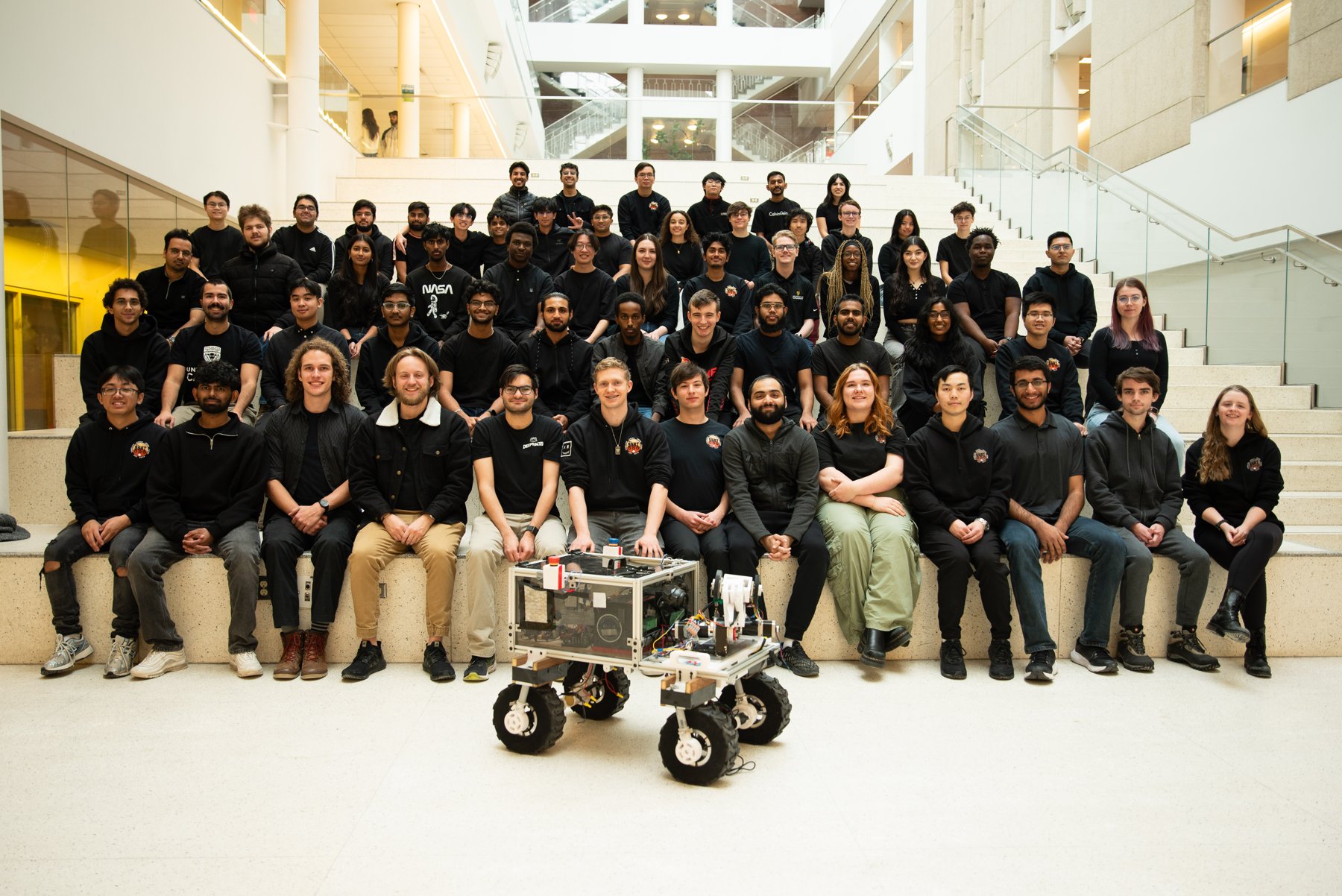 SSRT members gathered with the rover